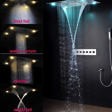 23x31 Luxurious Classic Design Recessed Waterfall And Rainfall Led Sho