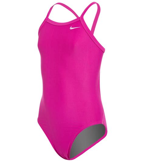 Nike Girls Solid Racerback One Piece Swimsuit At Free