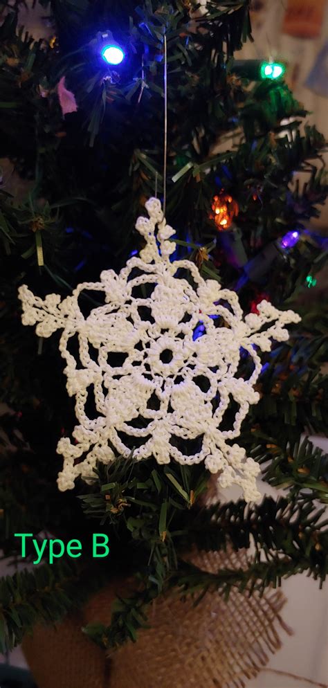 Handmade Crochet Snowflake Ornament Etsy