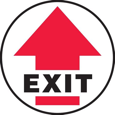 Anti Slip Exit Arrow Floor Sign Label 2 Sizes Peel And Stick