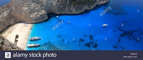 View Of Navagio Beach Also Known As Shipwreck Cove Or Smugglers Bay