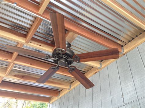Metal ceiling panels are made of steel and aluminum. Outdoor Kitchen - Galvanized ceiling panels with ceiling ...