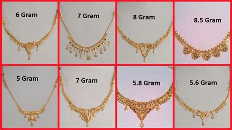 Latest Gold Necklace Designs Under Grams Light Weight Short Gold Necklace Collection Short