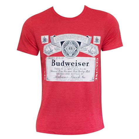Budweiser Budweiser Logo Mens Heather Red T Shirt Large