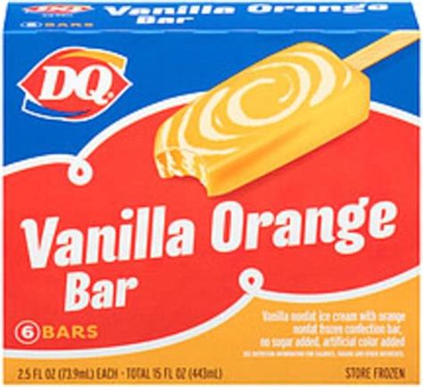 Dq Vanilla Orange Bar Ice Cream Bars 15 Oz Nutrition Information Innit