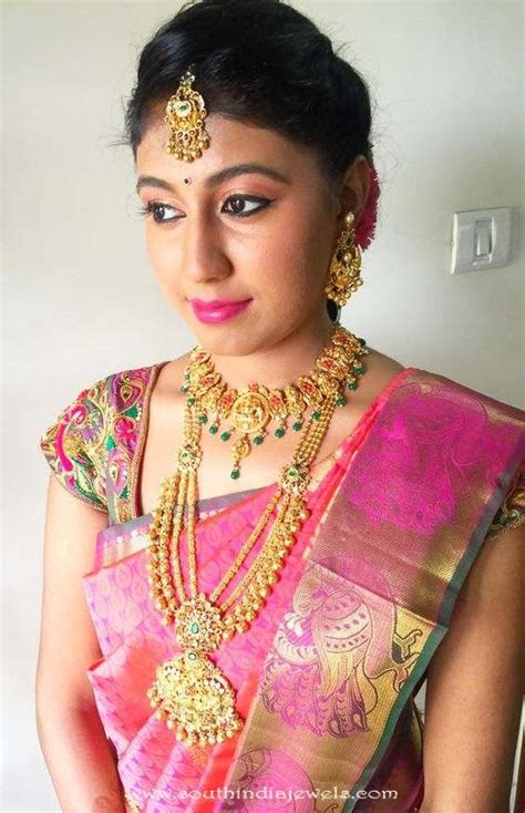 south indian bride in gold jewelleries south india jewels