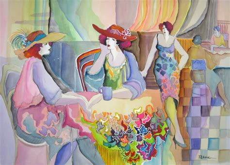 Untitled Women At Table 1979 37x44 Huge By Patricia Govezensky