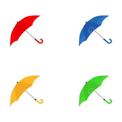 Gambar Set Ilustrasi Vektor Payung Payung Hujan Set Payung Png Dan