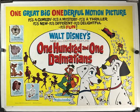 One Hundred And One Dalmatians Original Linen Backed Half Sheet Movie