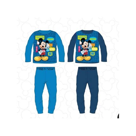 Pijama Algodón Infantil Mickey Mouse Text Me 2 Colores