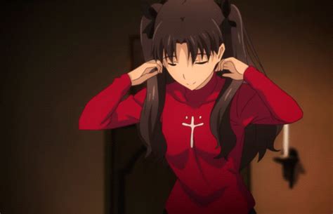 An Anime Girl With Long Black Hair Wearing A Red Shirt And Holding Her
