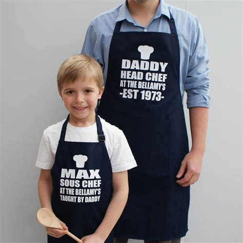 Personalised Daddy And Me Apron Set By Sparks And Daughters