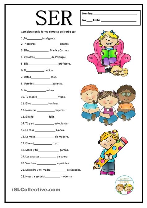 Ser And Estar Practice Worksheets With Answers
