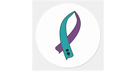 Suicide Awareness Ribbon Classic Round Sticker Zazzle