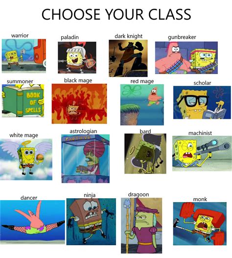 Ffxiv Classes Spongebob Ified Shitpostxiv