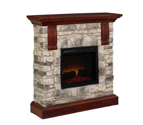 40 Inch Faux Stone Electric Fireplace Heater Tangrey Bold Flame Remote