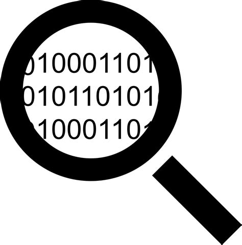 Search Code Interface Symbol Of A Magnifier With Binary Code Numbers ...