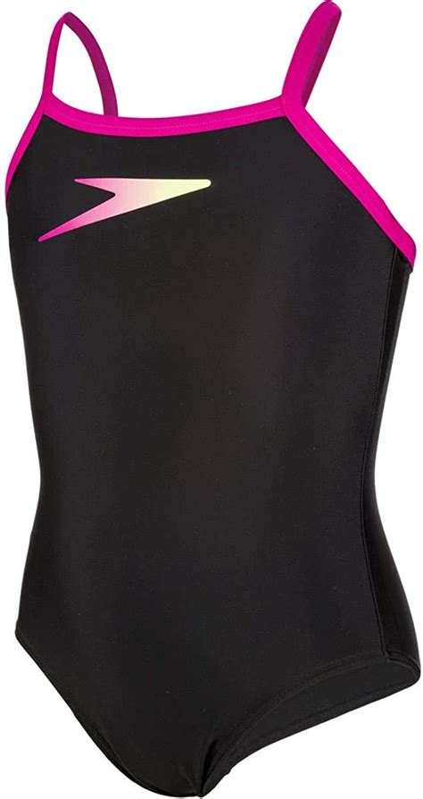 Speedo Girls Boom Placement Thinstrap Muscleback Swimsuit Boomicon