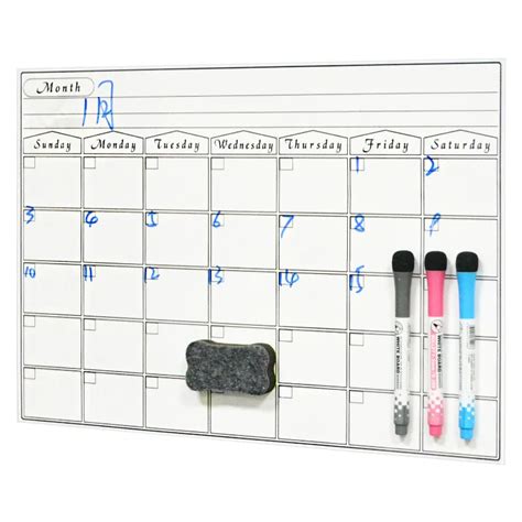 Yibai A3 Whiteboard Monthly Planner Magnetic Message Board Kitchen