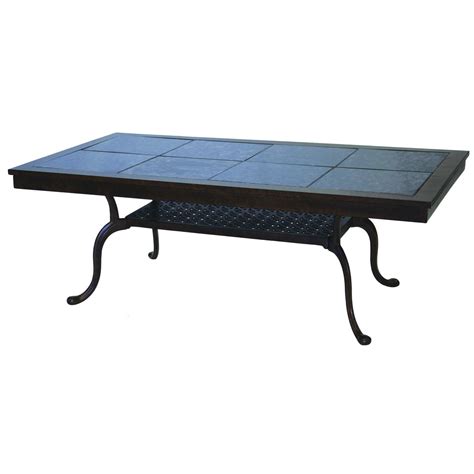 Darlee Series 77 52 X 28 Inch Cast Aluminum Patio Coffee Table With