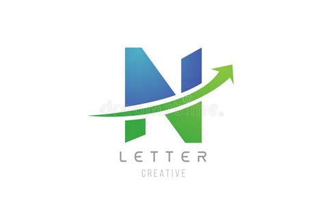 Green Blue Swoosh Arrow Letter Alphabet N For Company Logo Icon Design