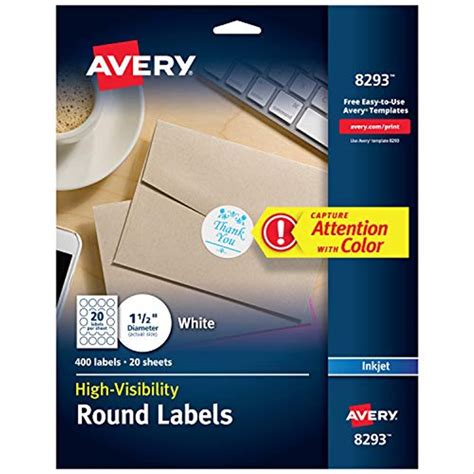 Buy Avery Matte White Round Labels Sure Feed Technology Permanent