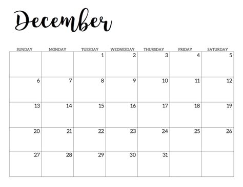I've subscribed to your newsletter. Blank December 2020 Calendar Editable | Thecalenderpedia
