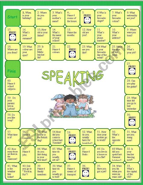 Speaking Activity Revision Board Game 6th Form Speaking Games