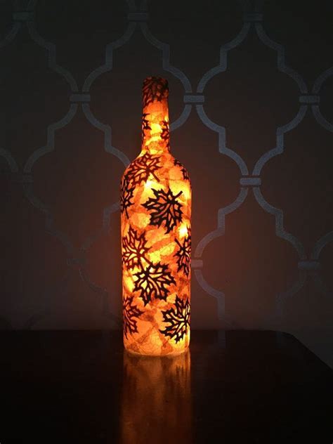 Fall Leaves Light Up Wine Bottle By Thisjusthappened On Etsy Wine