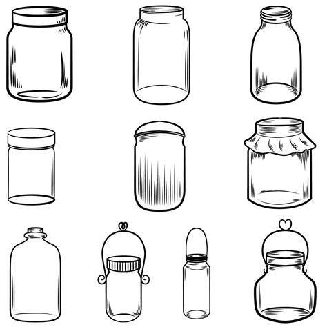Hand Drawn Mason Jar Vector Art Icons And Graphics For Free Download