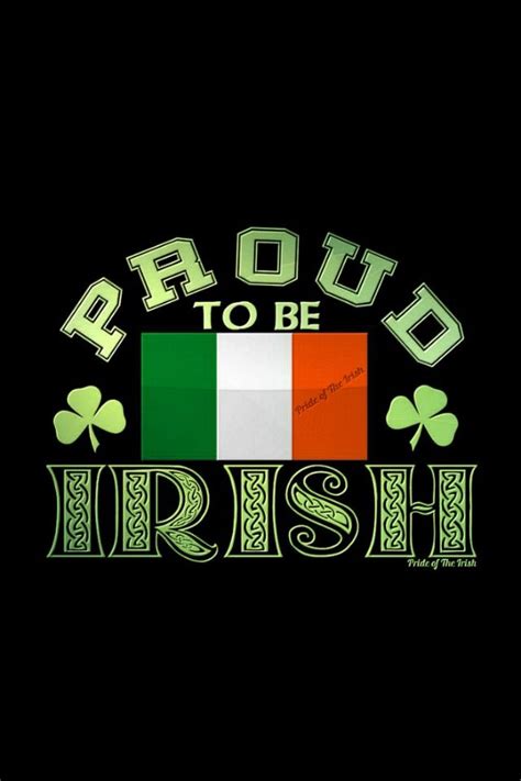 Proud To Be Irish With Shamrock And Flag