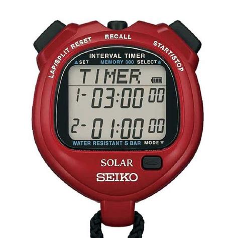Seiko S062 Red Solar Powered Stopwatch Saturn Stopwatches
