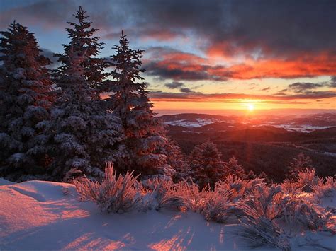Зимний закат природа 70 фото