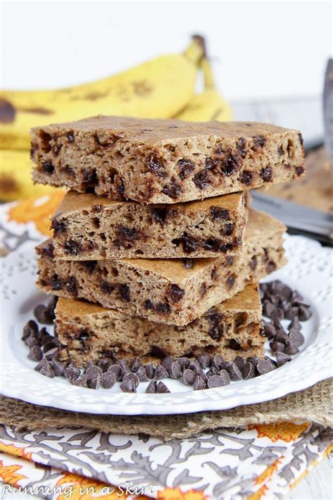 Whole Wheat Chocolate Chip Healthy Banana Bread Bars
