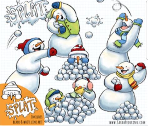 Snowman Snowball Fight Snowball Fight Snowman Christmas Window Painting