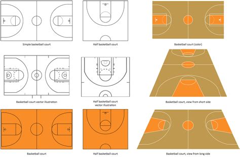 Basketball Court Drawing Easy