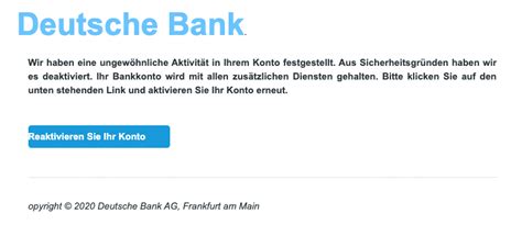 Deutsche bank email virus is a spam campaign distributing fake deutsche bank emails. Deutsche Bank Phishing aktuell: Diesen Fake-Mails dürfen ...