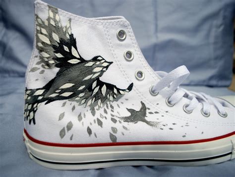 Hand Painted Converse Shoes Bird Hi Tops