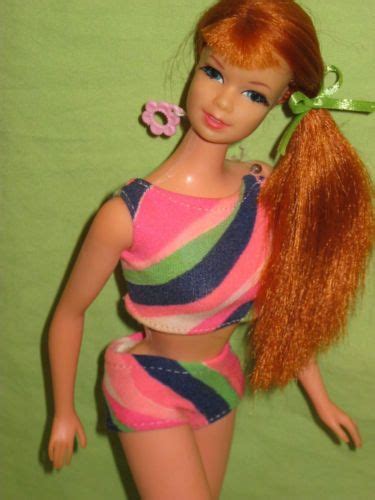Vintage Barbie 1968 Copper Red Hair Talking Stacey Doll In Swimsuit She Talks Ebay Copper