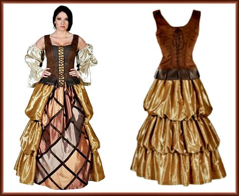 Renaissance Serving Wench Peasant Women Costume Dresses Deluxe