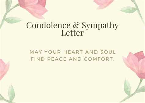 Condolence And Sympathy Letter Free Printable Samples