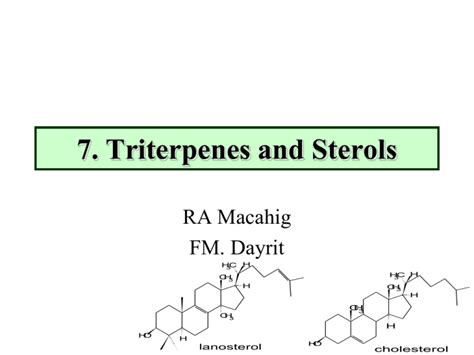 8 Triterpenes And Sterols