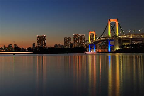 Japan Tokyo Rivers Bridges Evening Bay Mocah HD Wallpapers