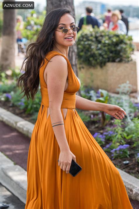 Inanna Sarkis Sexy Photos In Orange Dress Aznude