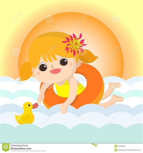 Baby Swim Mascot Cartoon Great For Any Use Vector Eps10