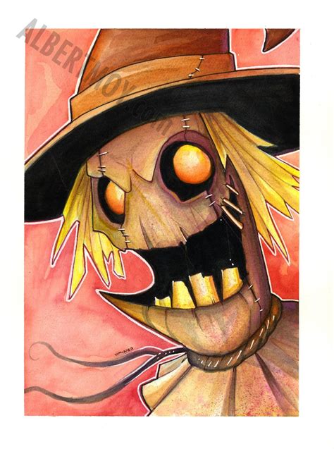 Albert Moy Original Comic Art Scarecrow By Chris Uminga