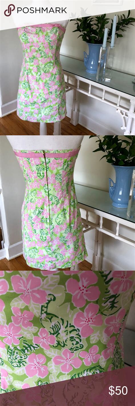 Vintage Lilly Pulitzer White Label Strapless Dress Vintage Lilly