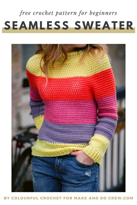Top Down Crochet Sweater Pattern Free This Crochet Seamless Yoke Sweater Is Worked In The Round