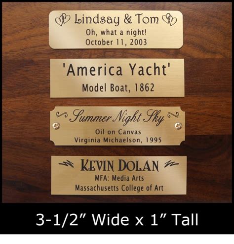 Items Similar To Engraved Solid Brass Plate Picture Frame Art Label