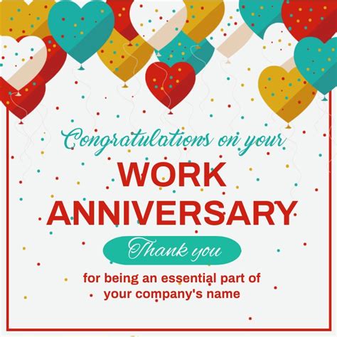 Copy Of Work Anniversaryeventcongratulationsbirthday Postermywall